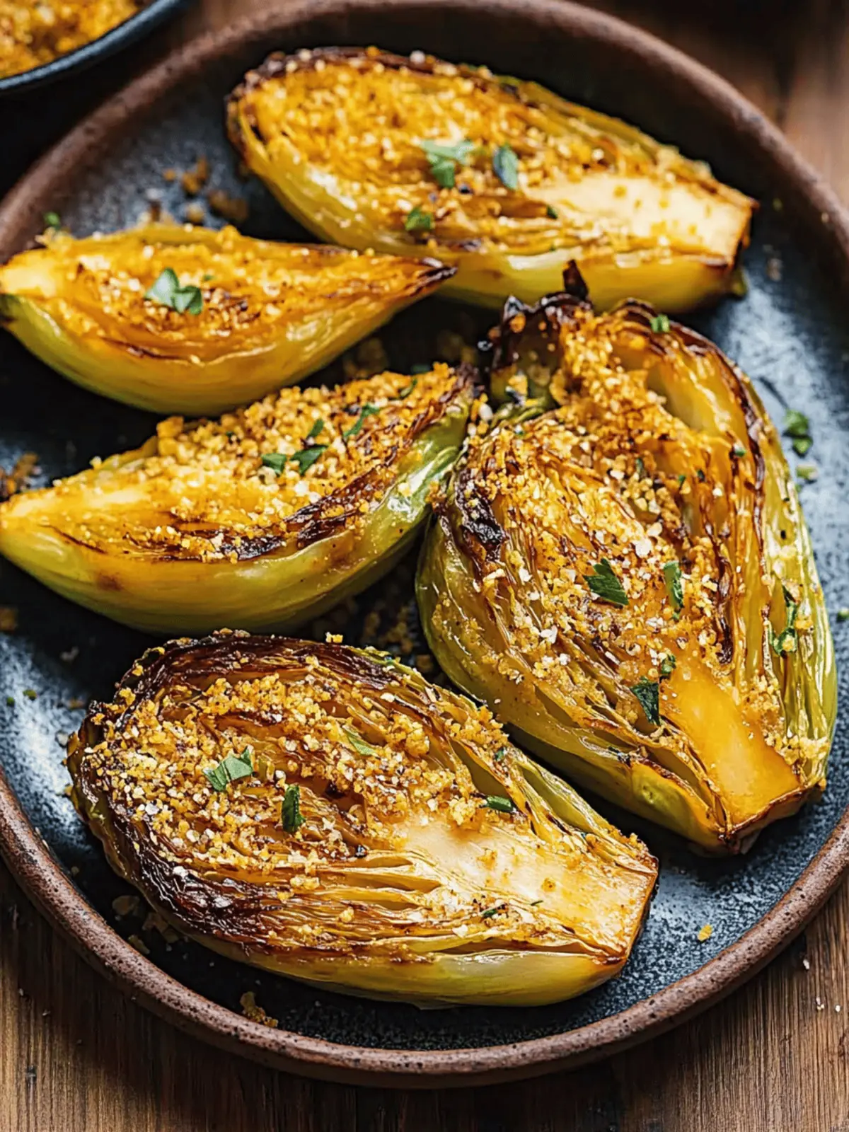 Miso Butter Roasted Cabbage Wedges