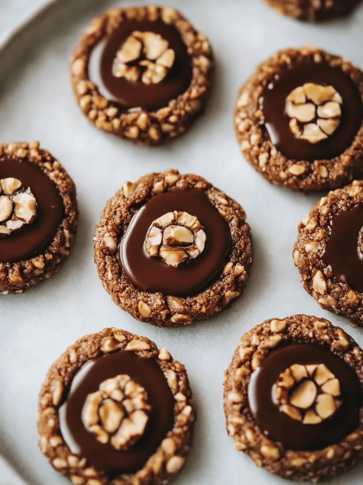 Chocolate Hazelnut Thumbprint Cookies