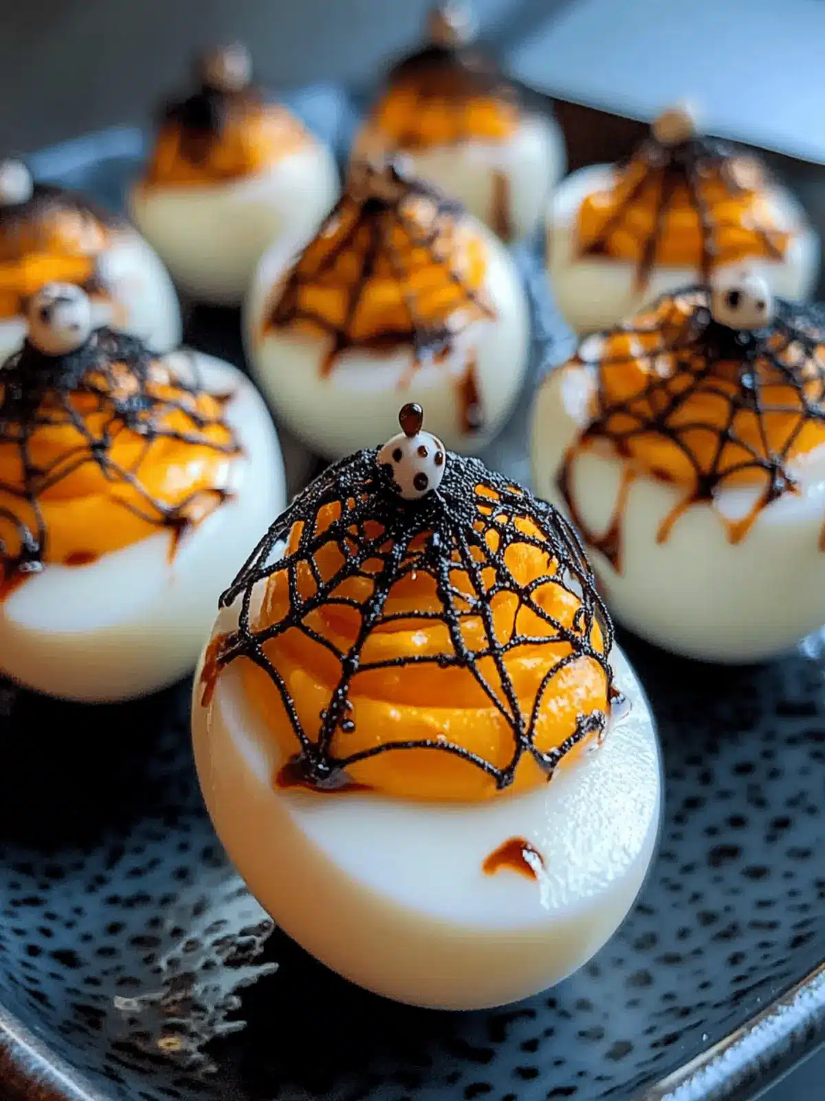Spooky Spiderweb Deviled Eggs