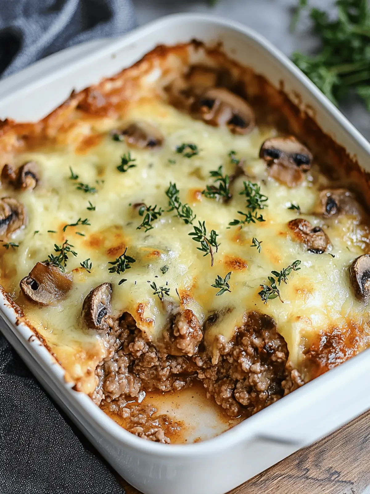 Hamburger Mushroom Bake