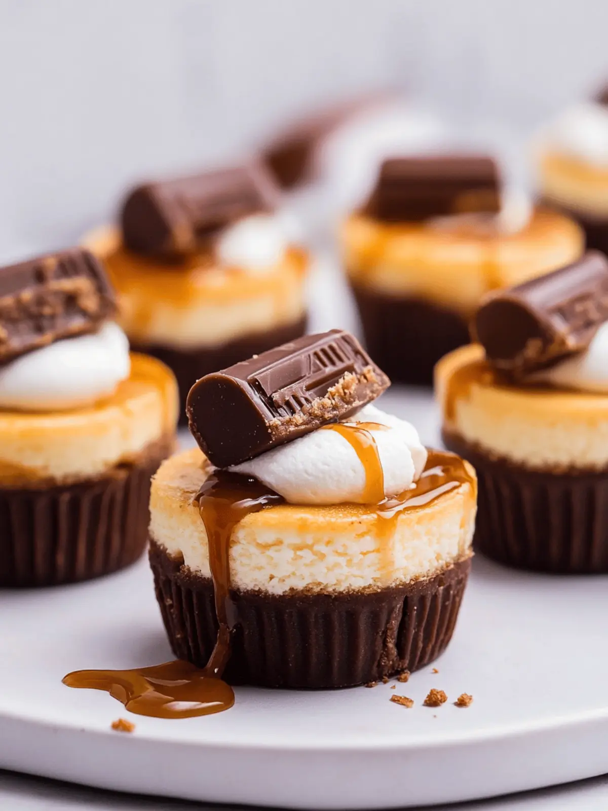 Mini Twix Cheesecakes: Irresistibly Easy No-Bake Delight 2 Mini Twix Cheesecakes