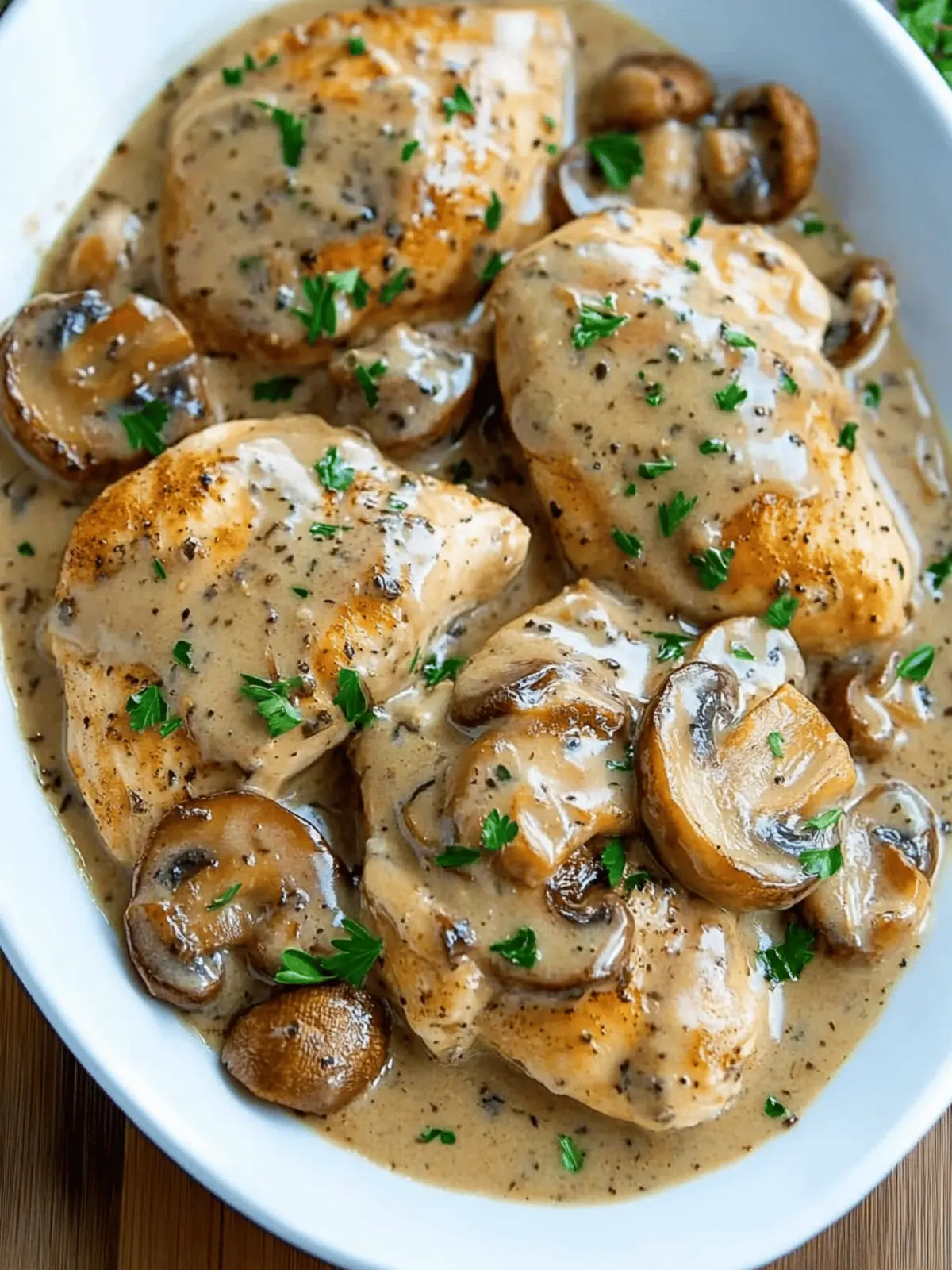 Chicken and Mushroom Skillet in a Creamy Asiago and Mustard Sauce
