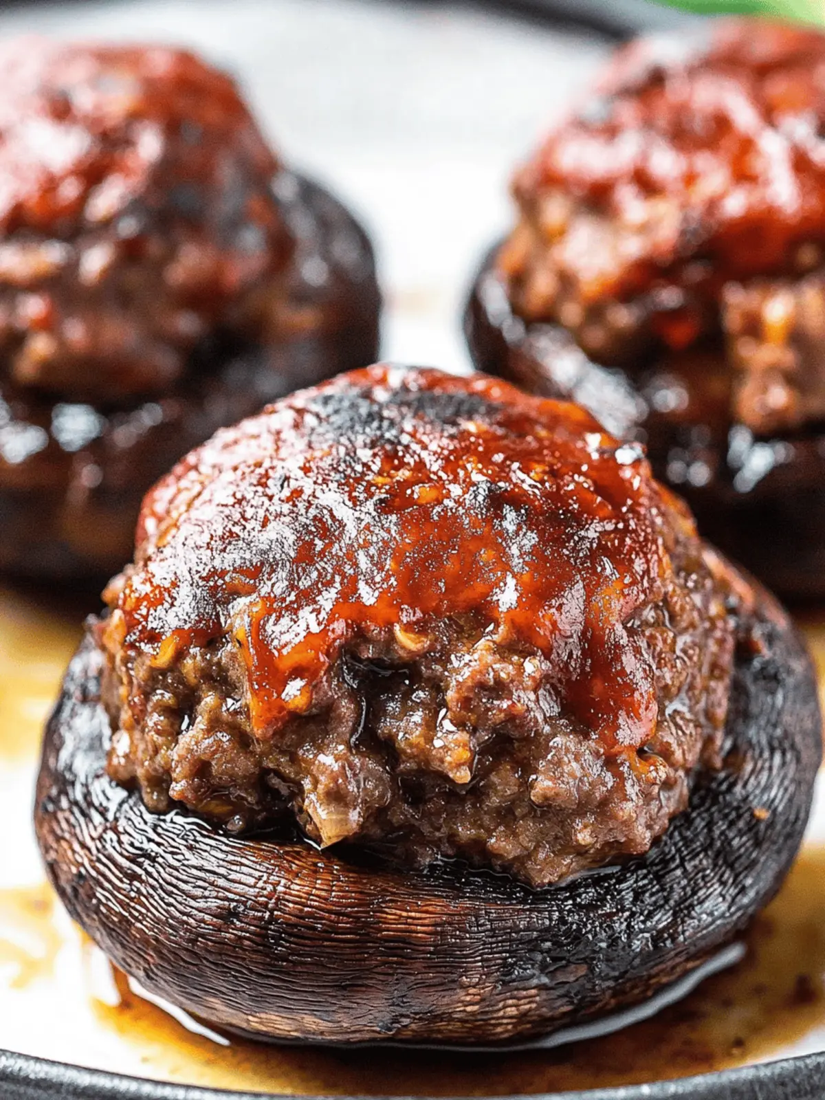 Keto Stuffed Portobello Mushrooms with Meatloaf