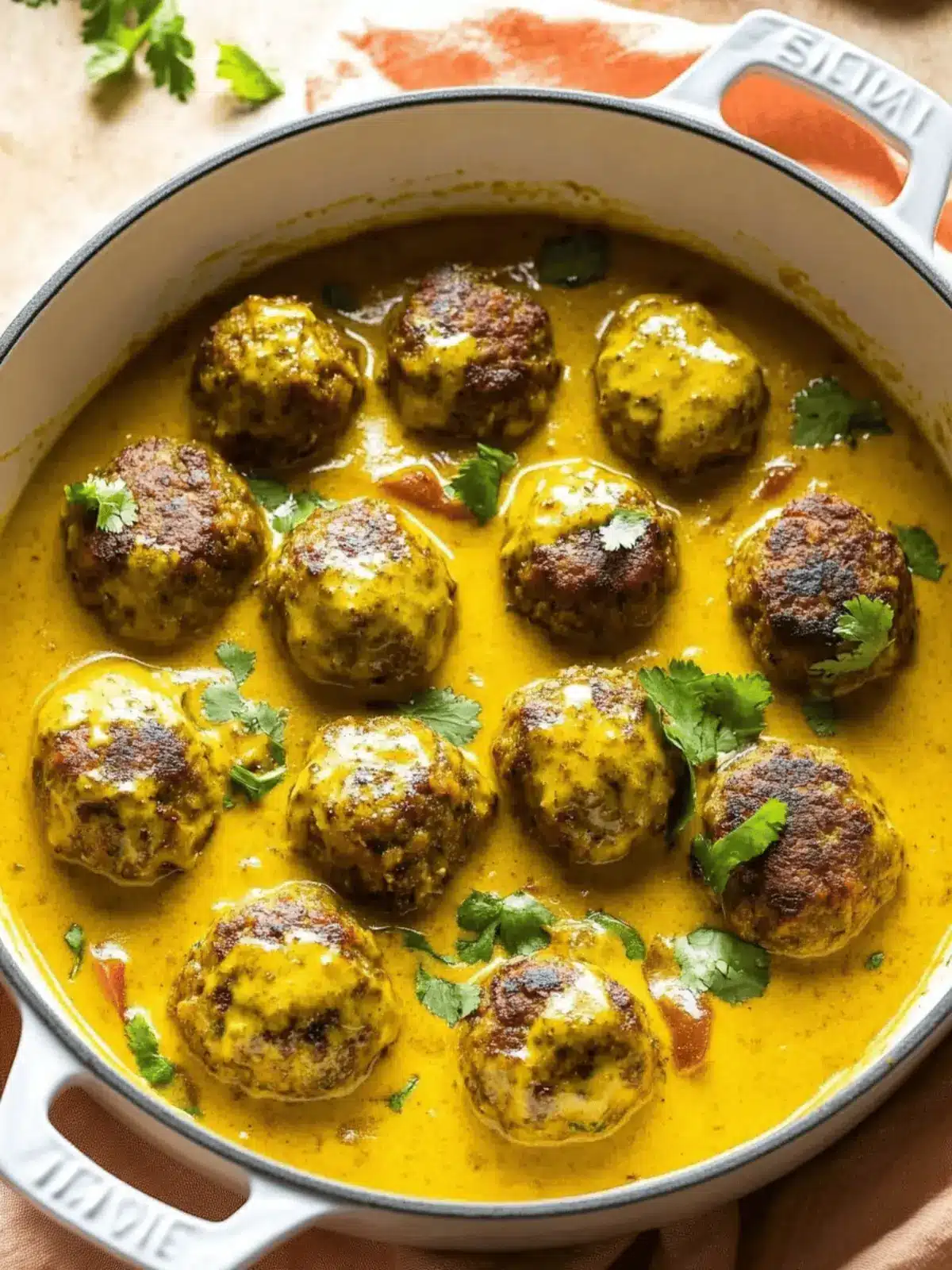 Jerk Meatballs In Coconut Curry Sauce