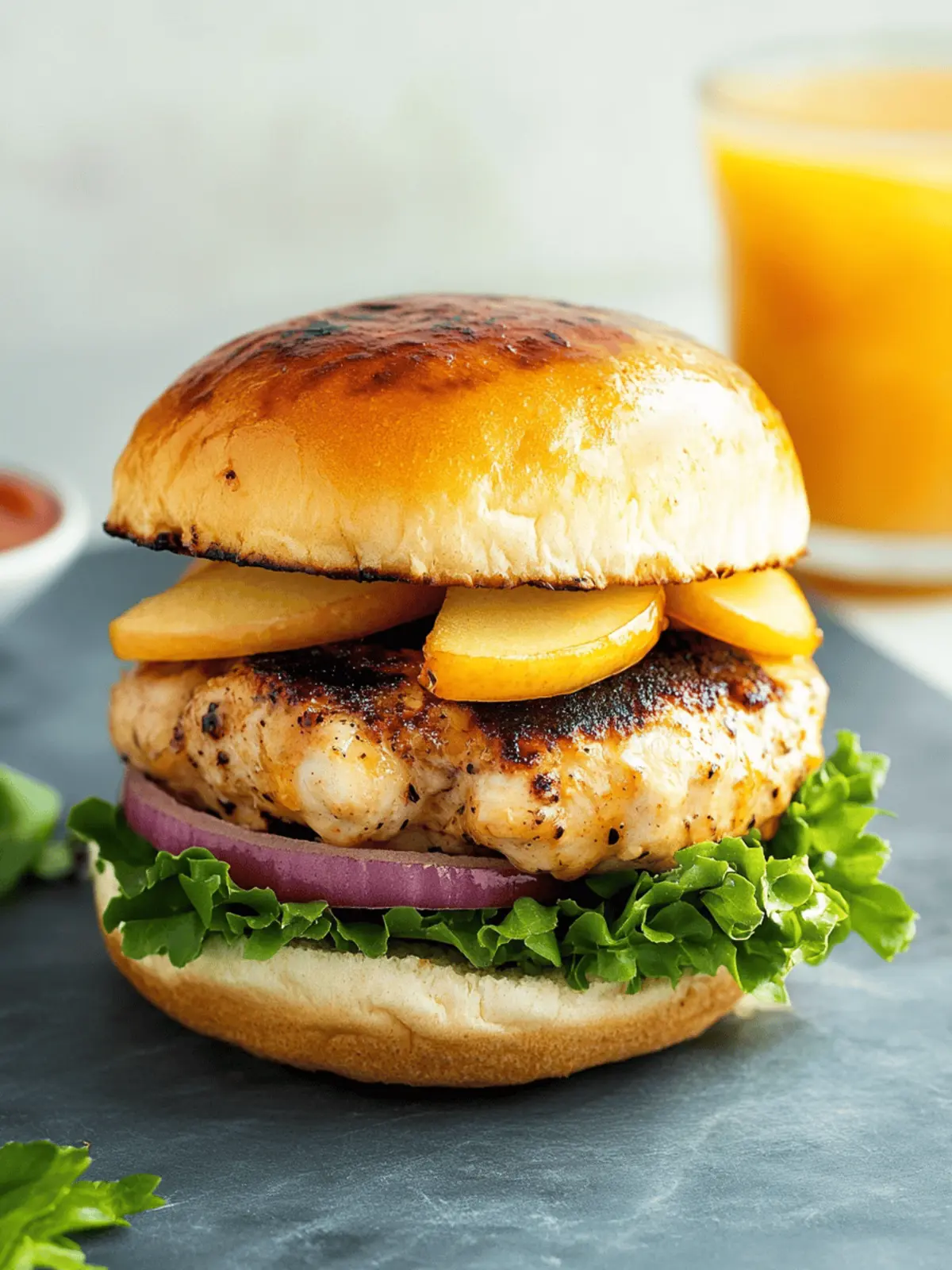 Maple Mustard Apple Chicken Burgers