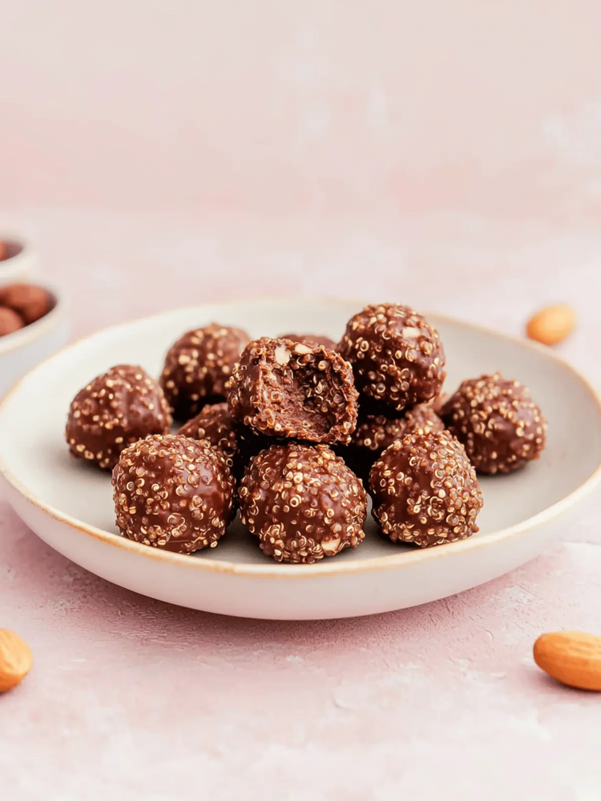 Chocolate Peanut Butter Quinoa Crunch Bites