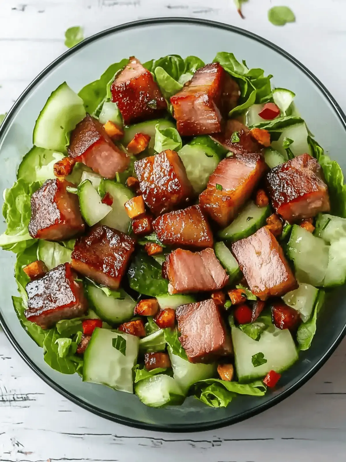 Irresistible Pork Belly Salad with Fresh Greens and Crunch 3 Pork Belly Salad