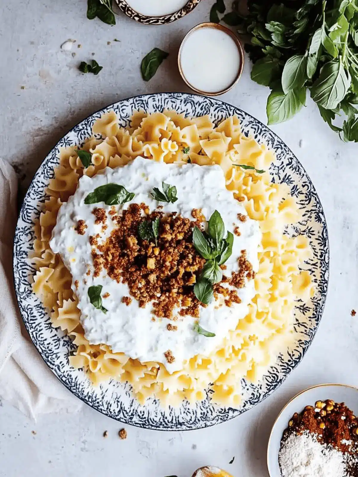 Arabic Pasta with Easy Yogurt Sauce