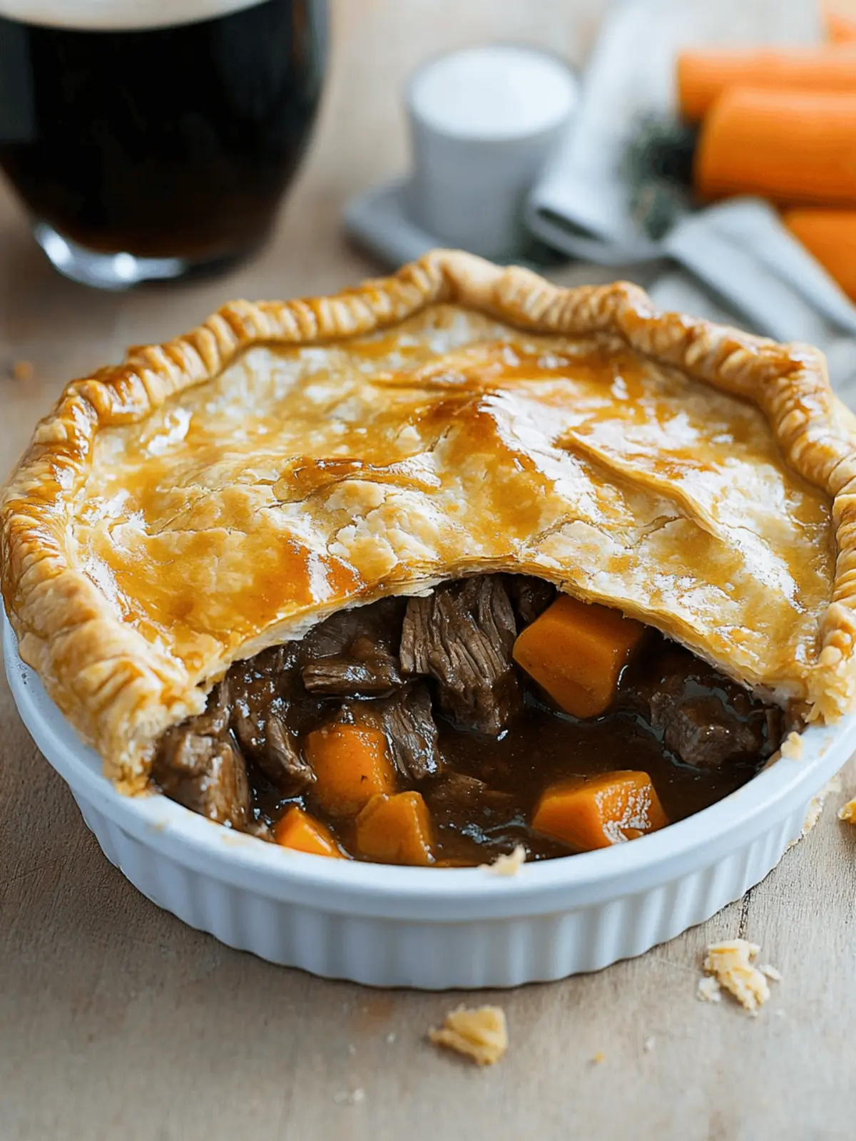 Slow Cooker Steak and Guinness Pie