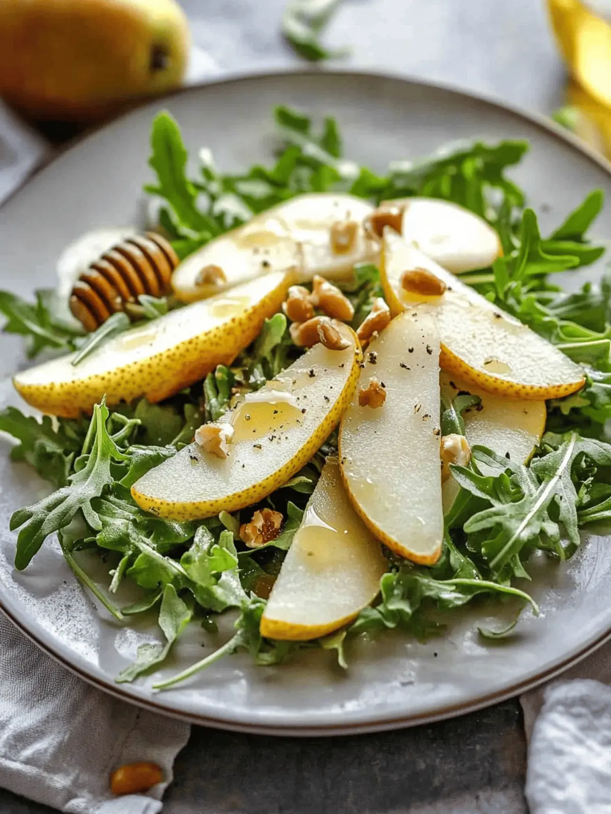 Pear and Arugula Salad with Honey Vinaigrette