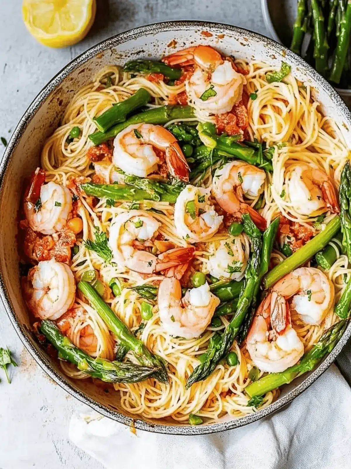 Angel Hair with Shrimp and Asparagus