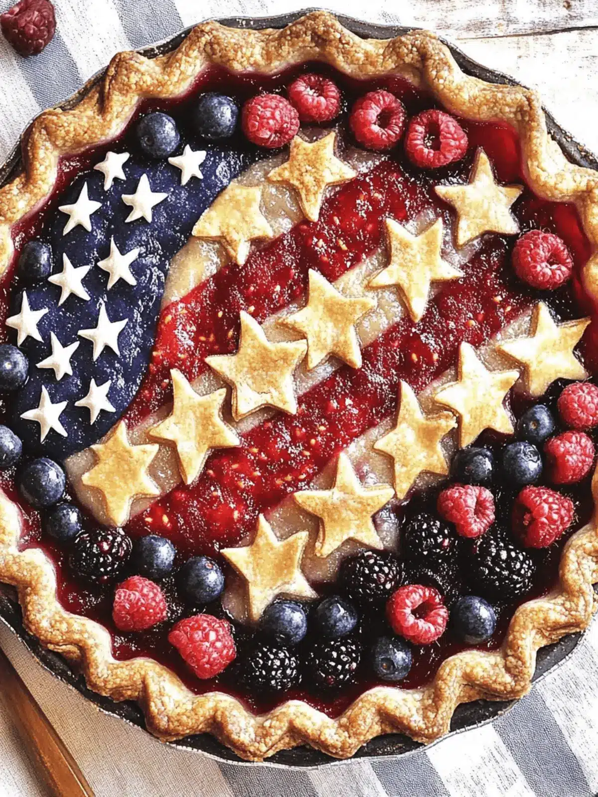 American Flag Berry Pie