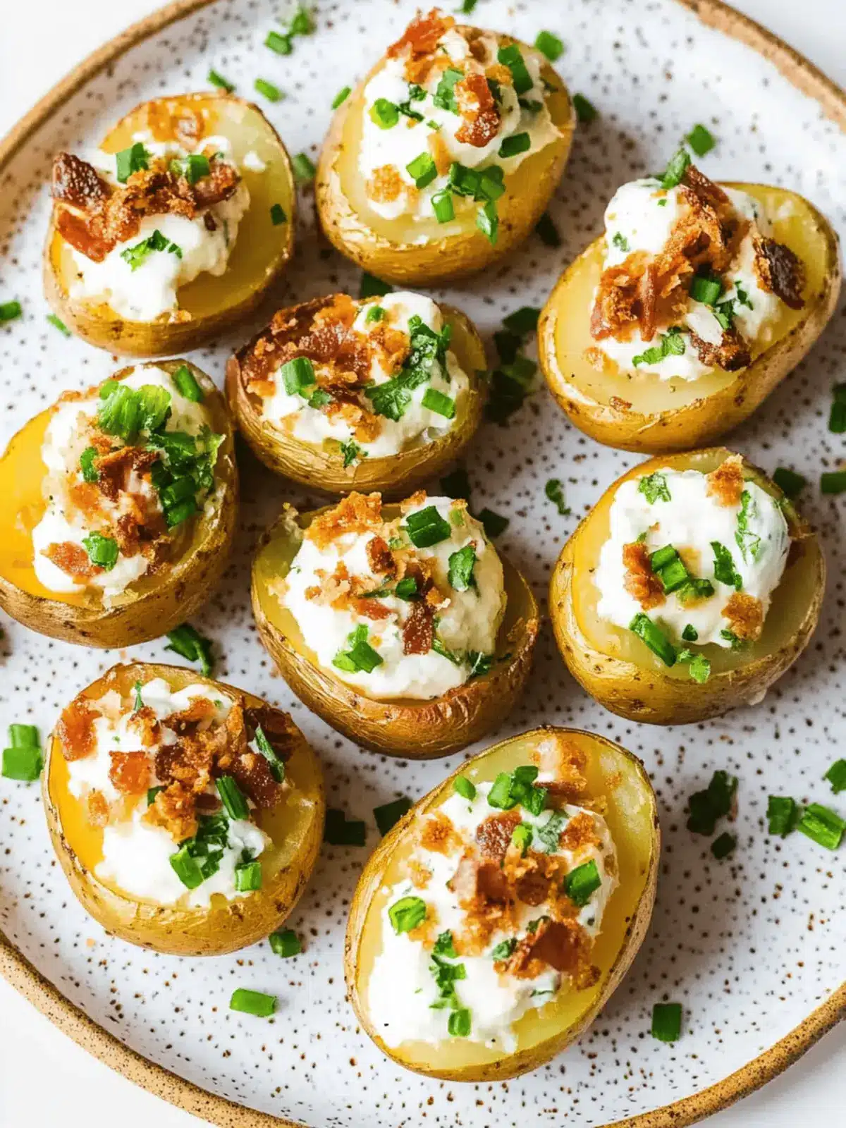 Irresistible Mini Baked Potatoes with Creamy Toppings 3 Mini Baked Potatoes