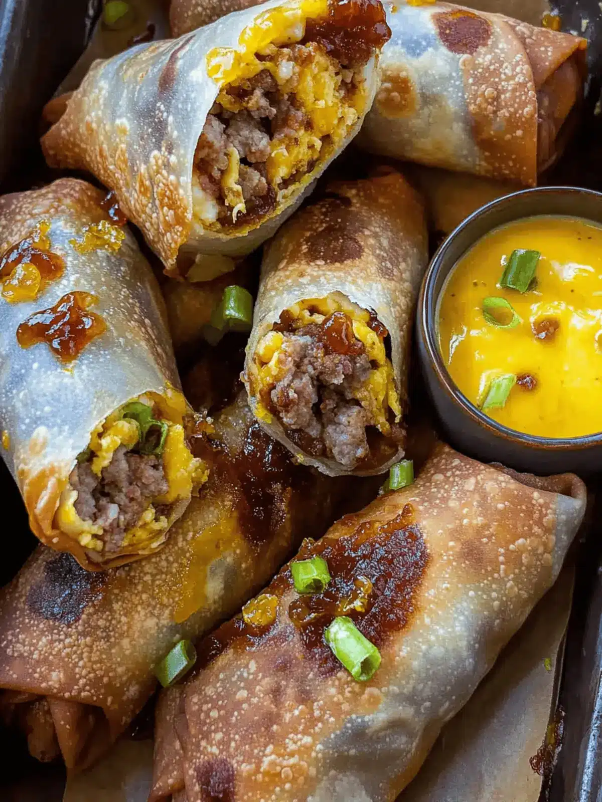 Bacon Jam Cheeseburger Egg Rolls