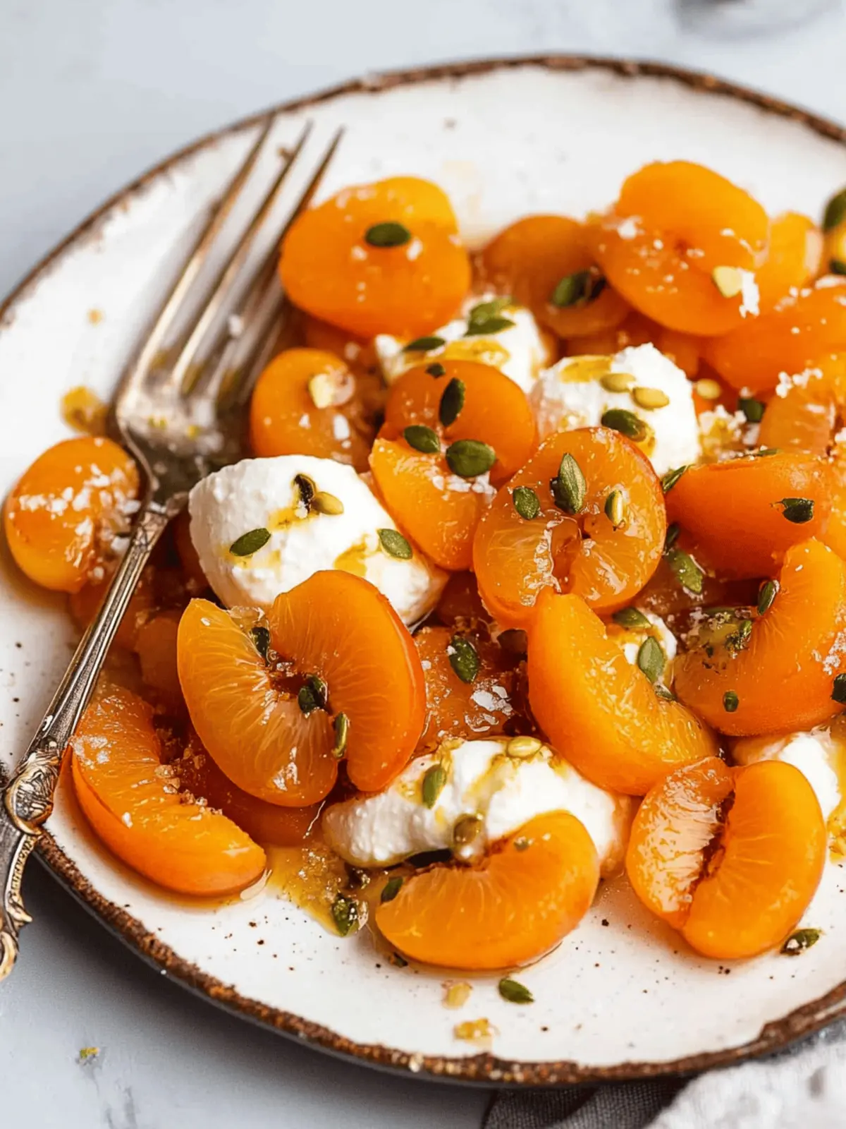 Turkish Poached Apricots with Ricotta