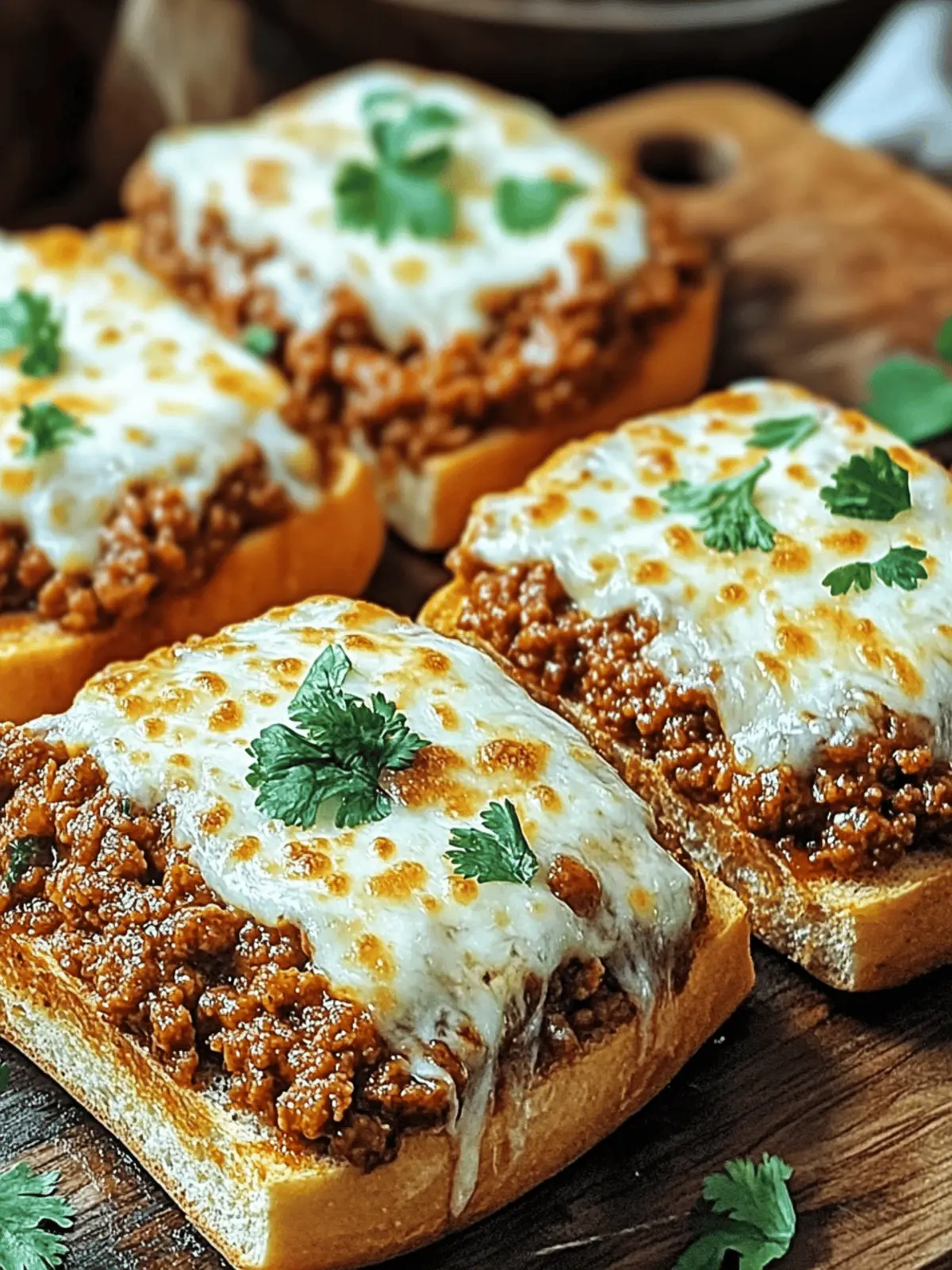 Cheesy Garlic Bread Sloppy Joe Melts: A Flavour Explosion! 2 Cheesy Garlic Bread Sloppy Joe Melts
