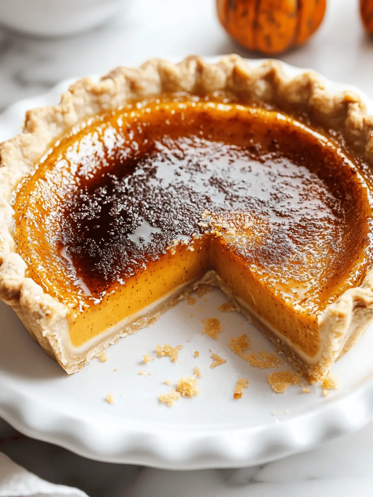 Pumpkin Pie Brulee with Bourbon Vanilla