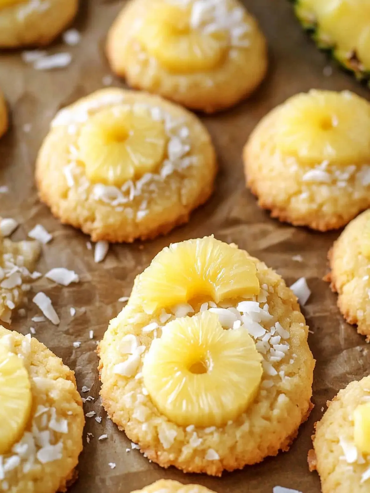 Tropical Hawaiian Pineapple Coconut Thumbprint Cookies Recipe 2 Hawaiian Pineapple Coconut Thumbprint Cookies
