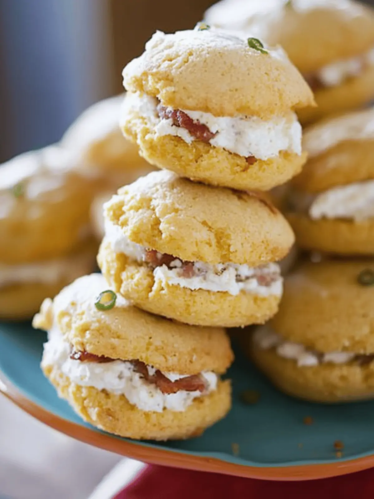 Jalapeno Cornbread Whoopie Pies with Bacon Goat Cheese