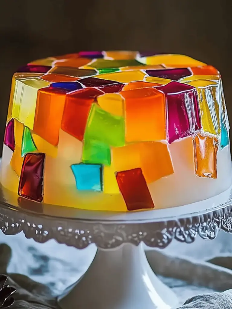 Stained Glass Gelatin Cake