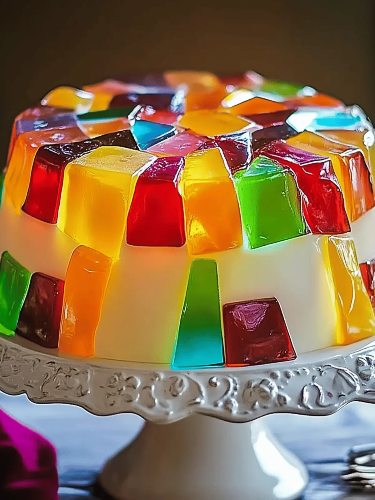 Stained Glass Gelatin Cake
