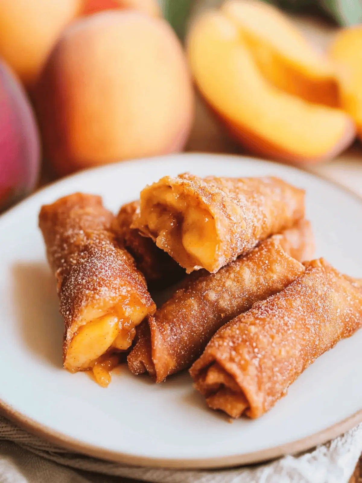 Peach Cobbler Egg Rolls