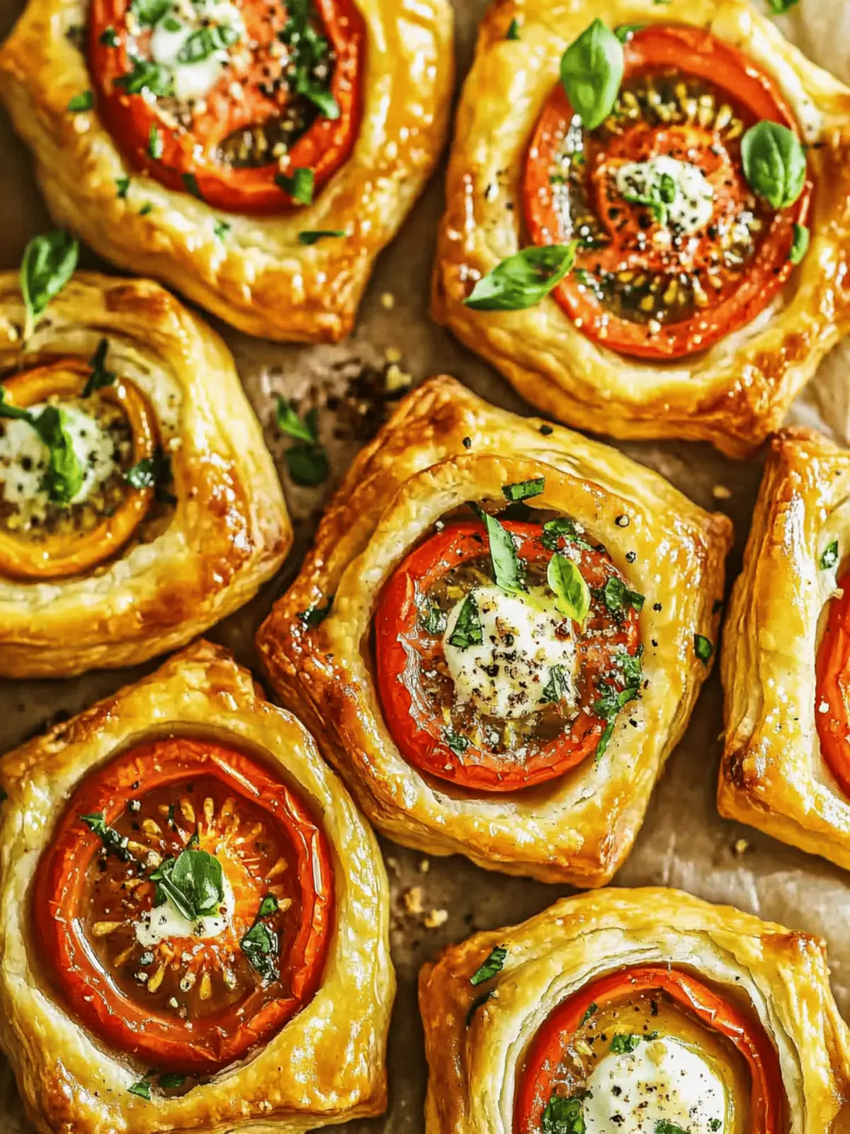 Tomato Tartlets with Puff Pastry