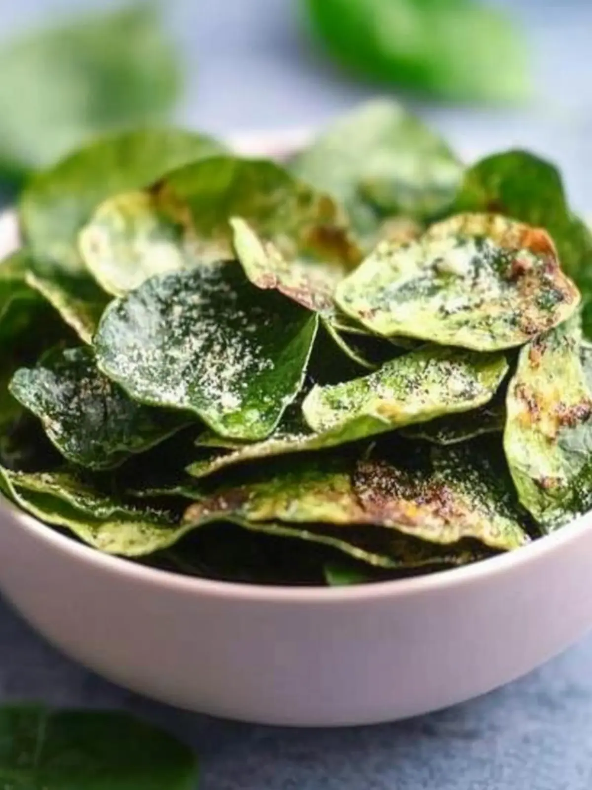 Keto Spinach Chips with Parmesan