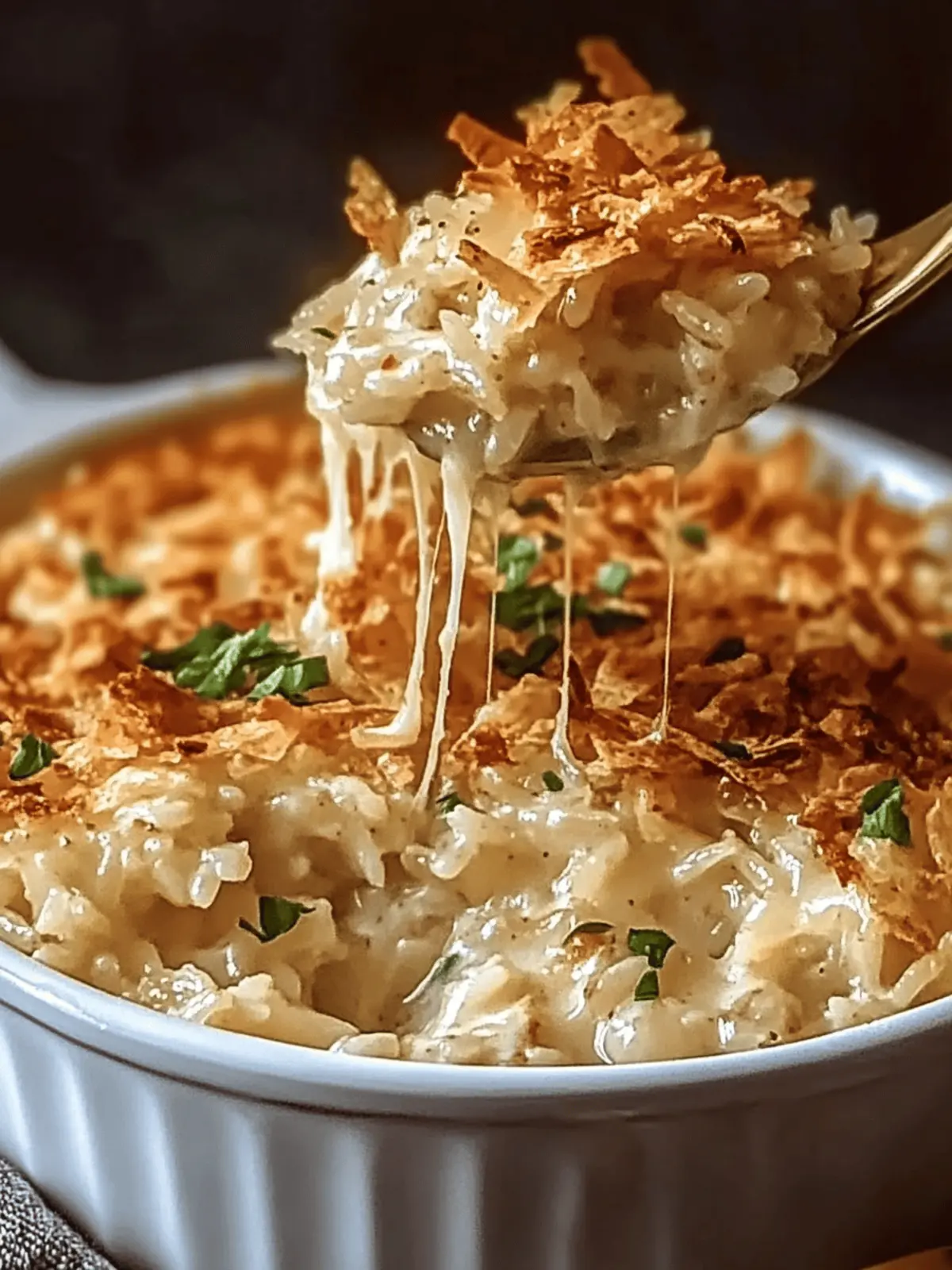 French Onion Chicken Rice Bake