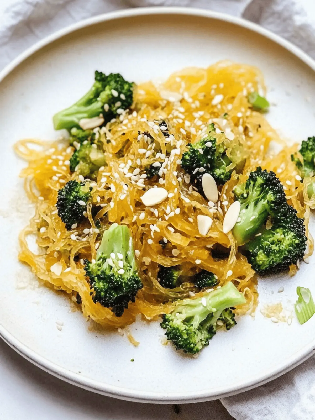 Sesame Spaghetti Squash Noodles with Broccoli