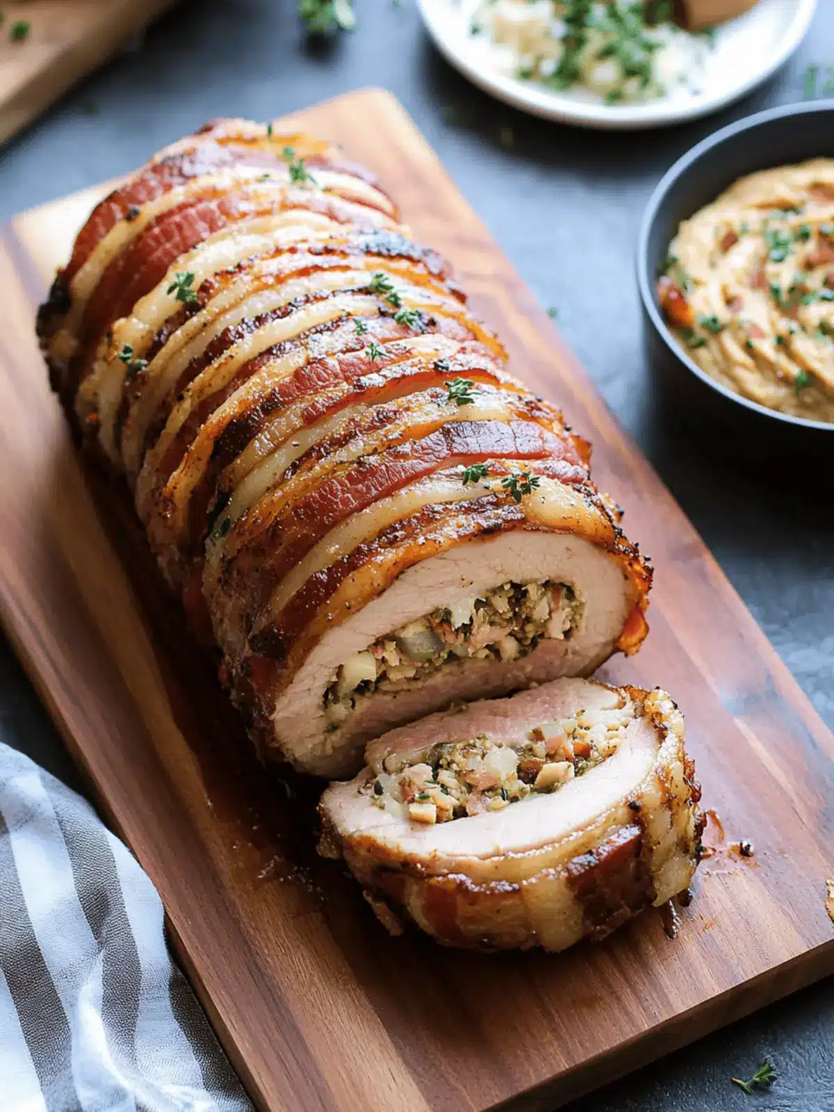 Bacon Wrapped Stuffed Pork Loin for a Flavorful Feast 4 Bacon Wrapped Stuffed Pork Loin