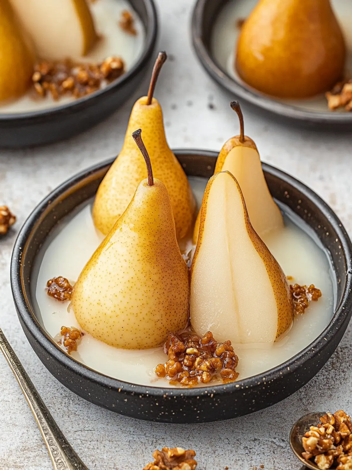 Vanilla Bourbon Poached Pears