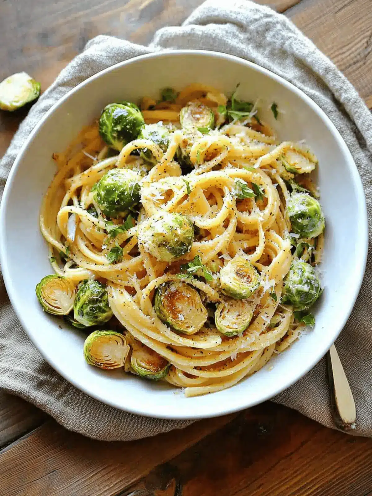 Garlic Brussels Sprouts Pasta