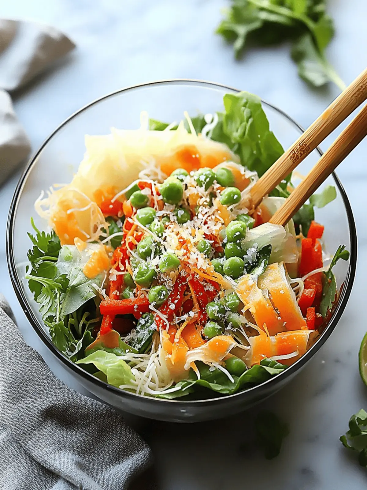 Spring Roll Salad with Spicy Ginger Dressing