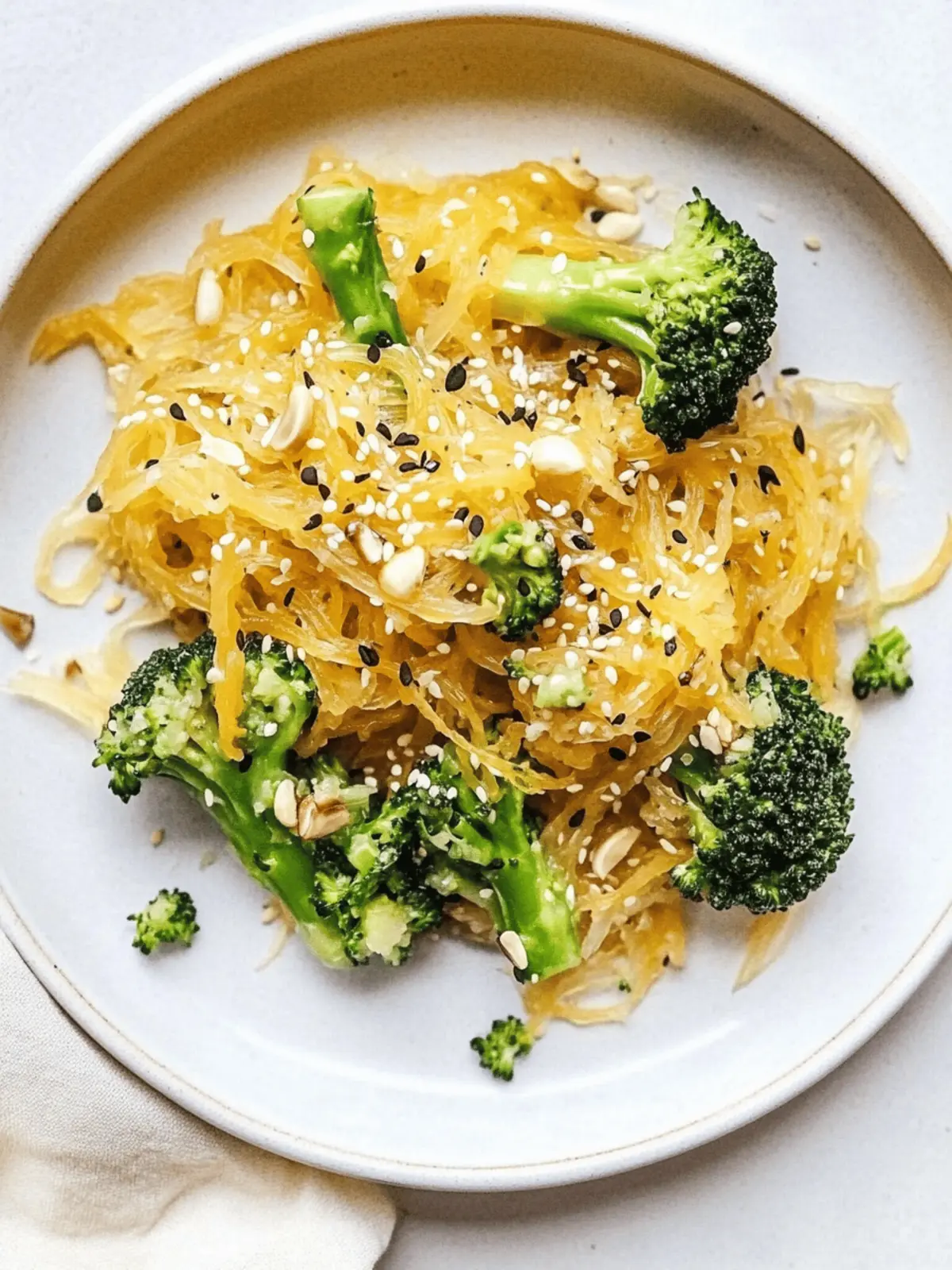 Sesame Spaghetti Squash Noodles with Broccoli