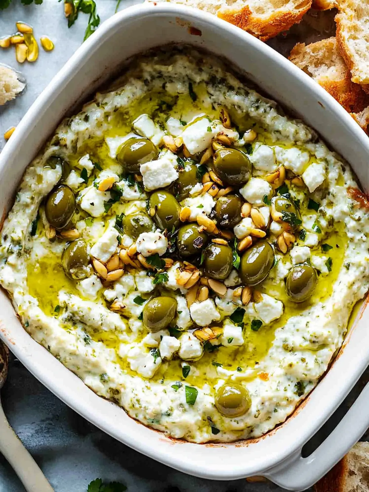 Green Olive and Feta Cheese Dip