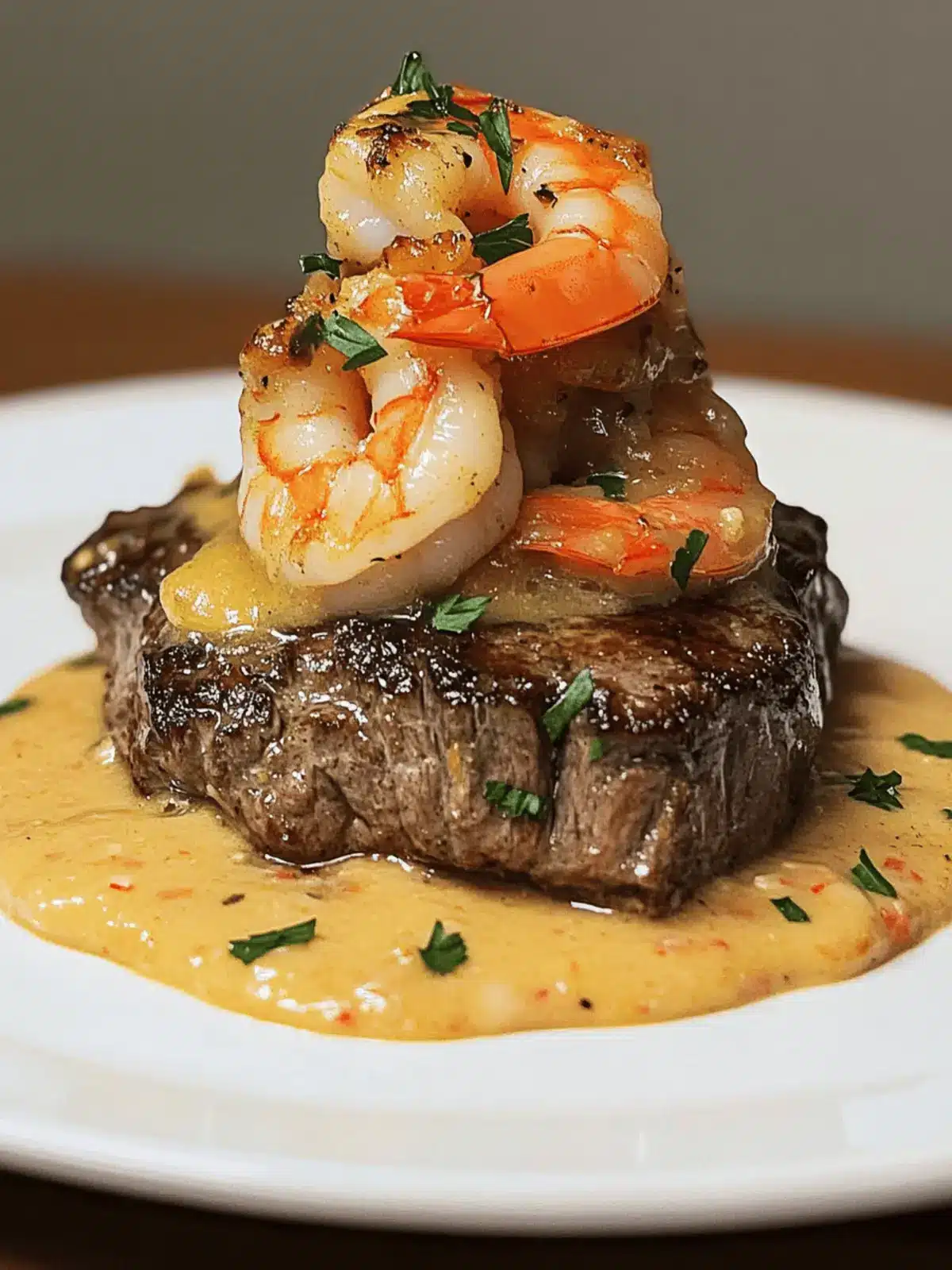 Steak with Shrimp and Lobster Sauce: A Decadent Delight 2 Steak with Shrimp and Lobster Sauce