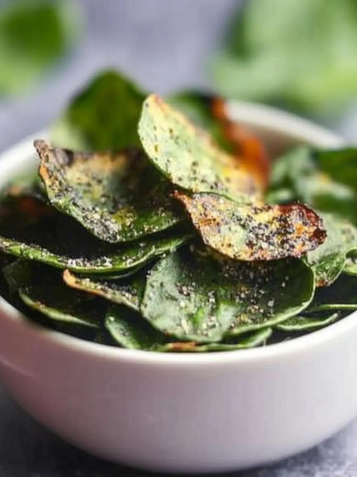 Keto Spinach Chips with Parmesan