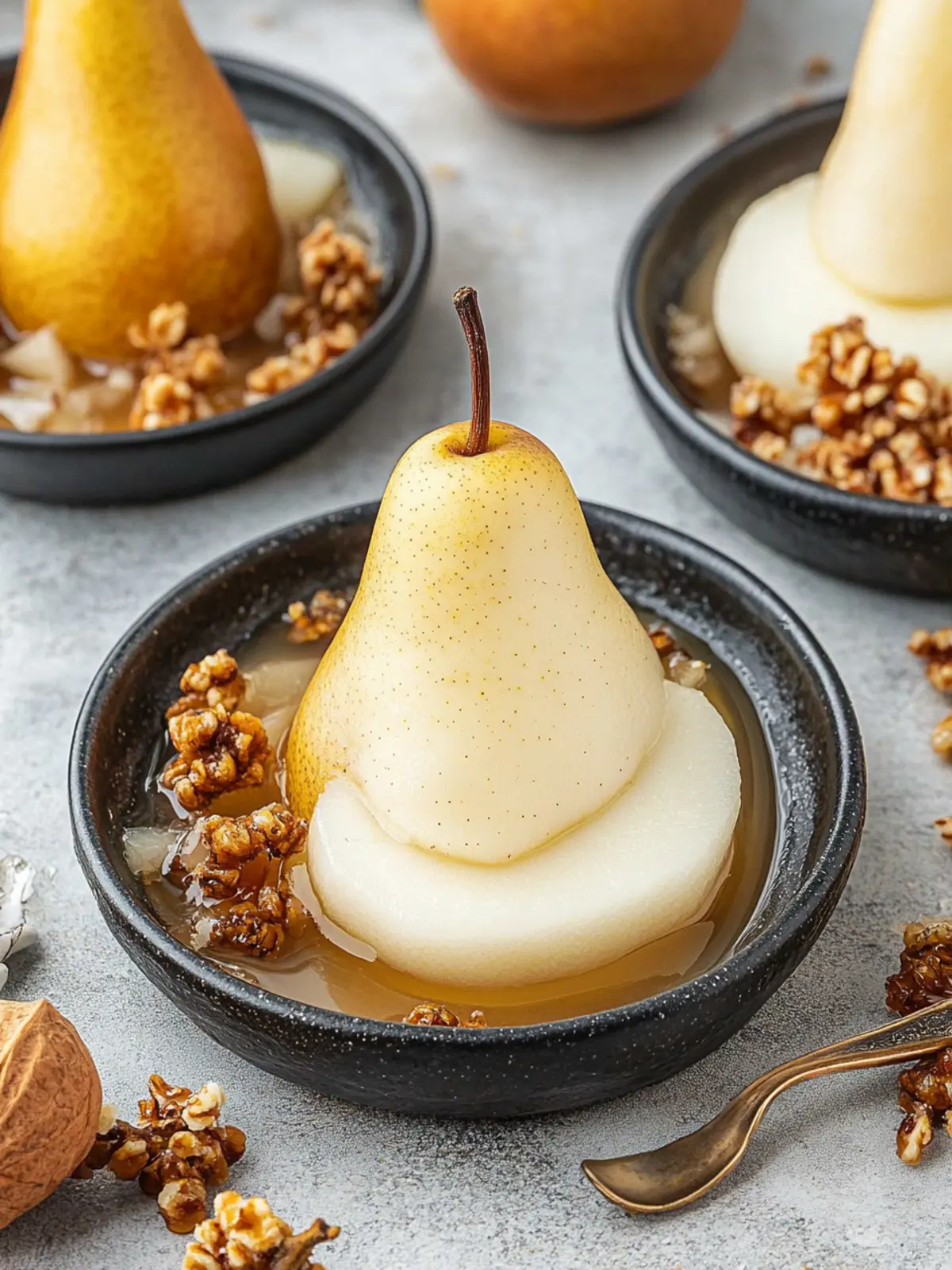 Vanilla Bourbon Poached Pears