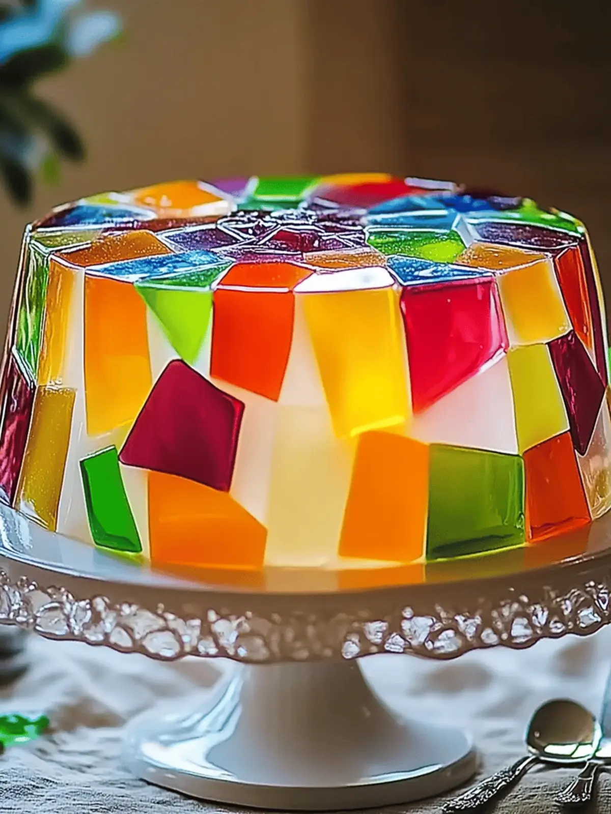Stained Glass Gelatin Cake