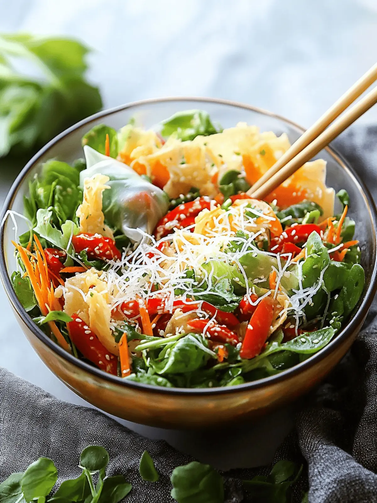 Spring Roll Salad with Spicy Ginger Dressing