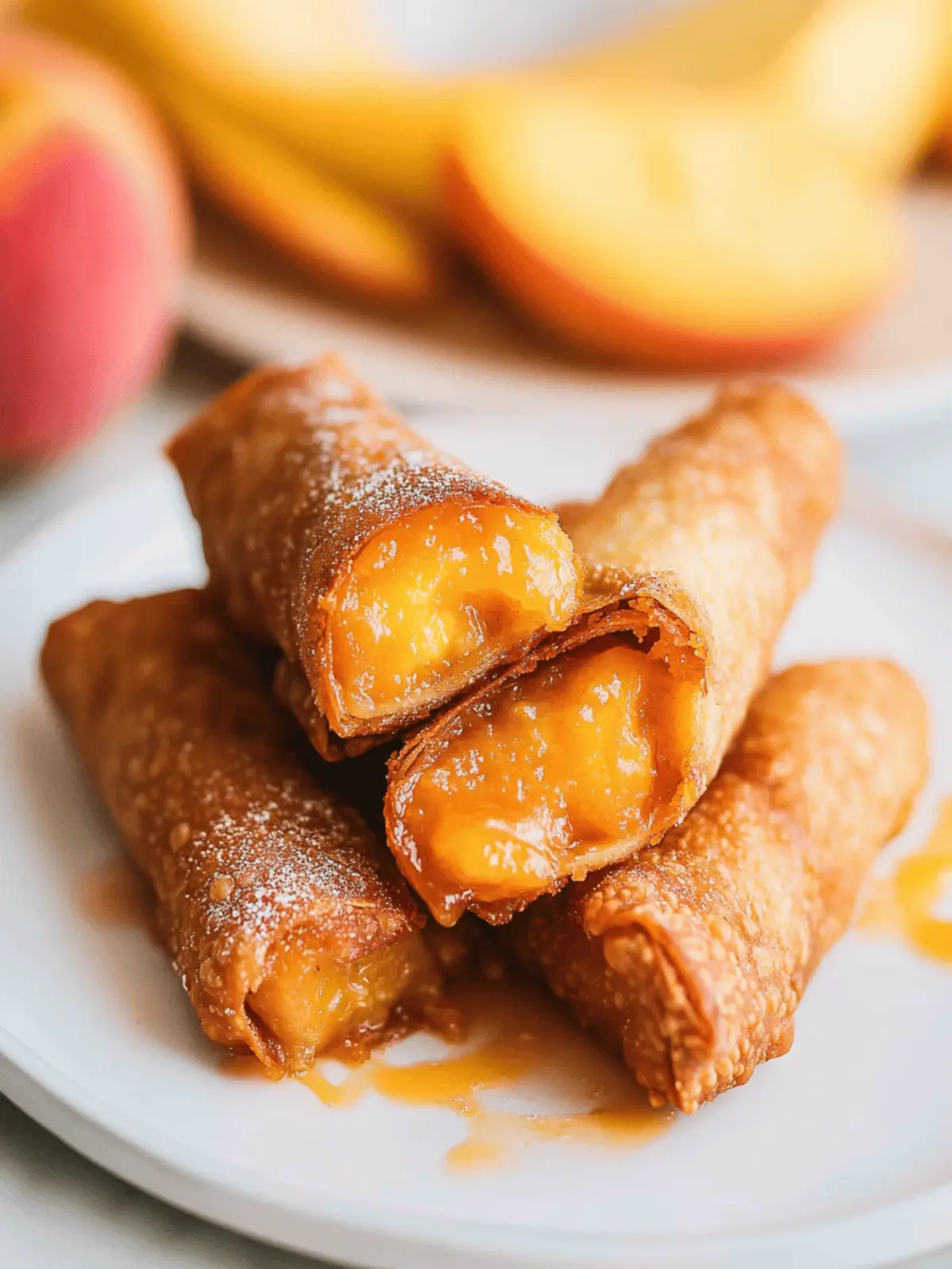 Peach Cobbler Egg Rolls