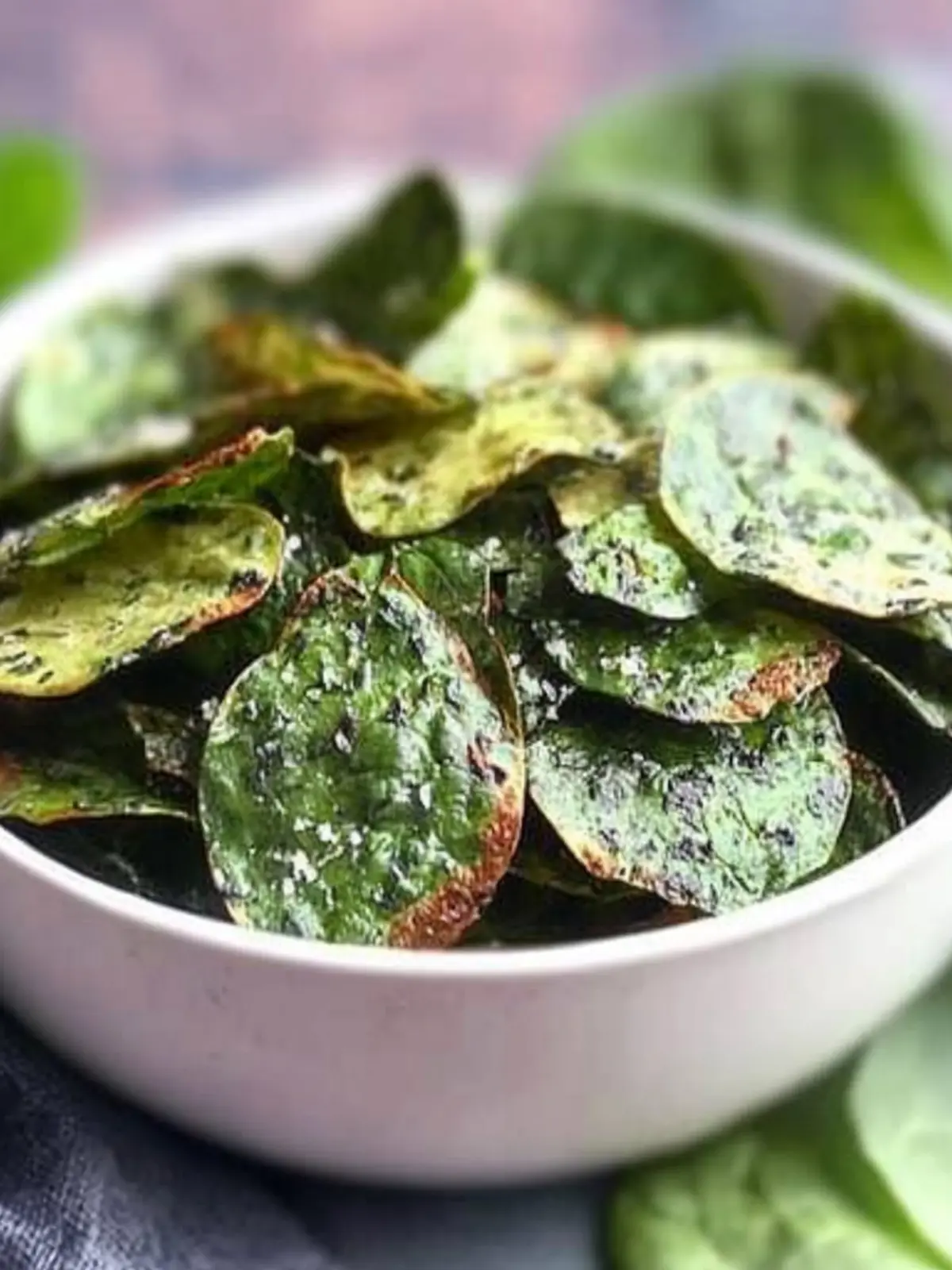 Keto Spinach Chips with Parmesan