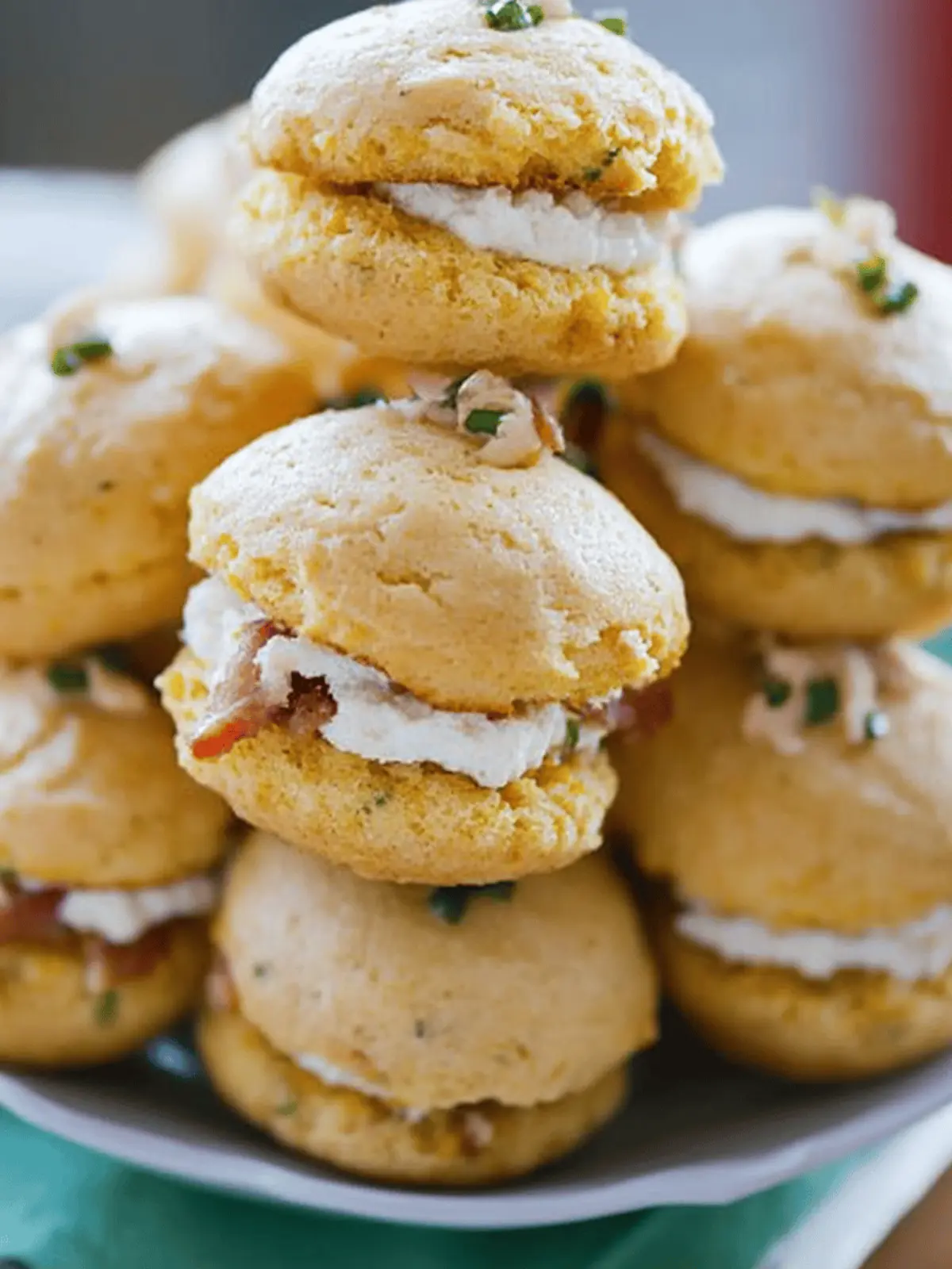 Jalapeno Cornbread Whoopie Pies with Bacon Goat Cheese