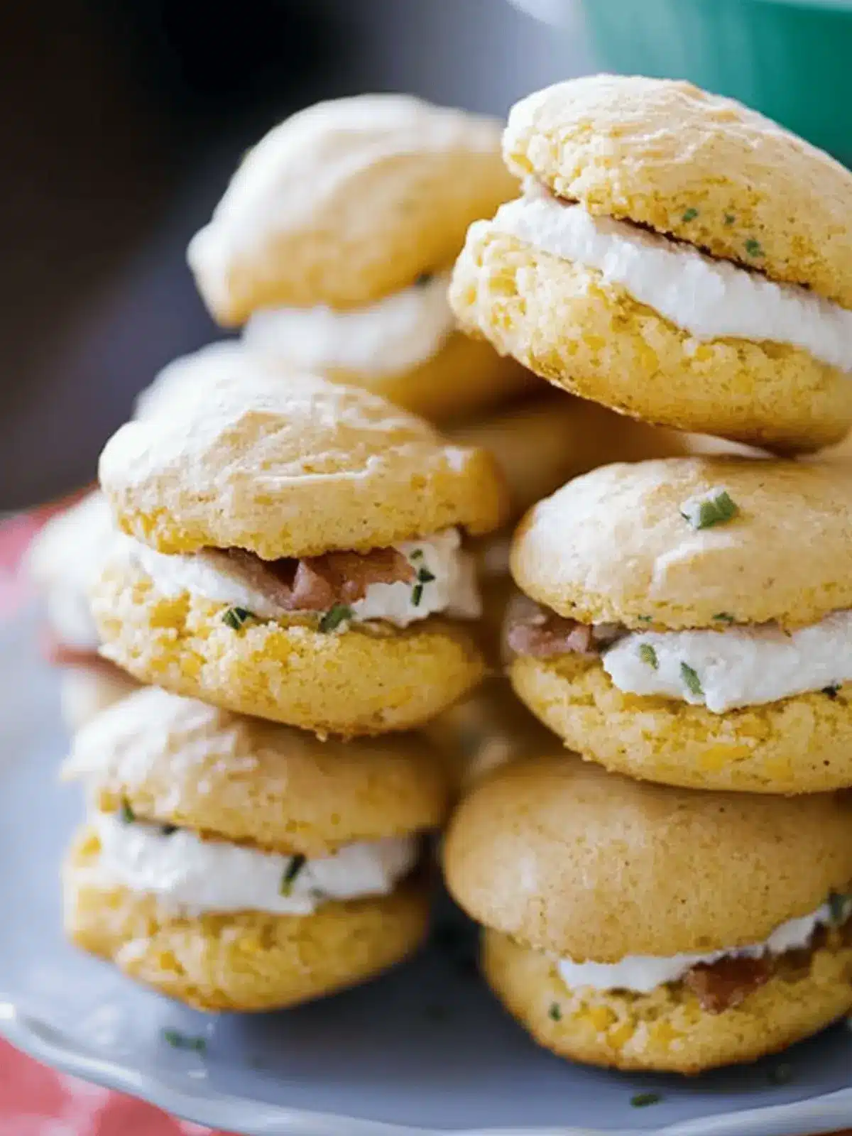 Jalapeno Cornbread Whoopie Pies with Bacon Goat Cheese