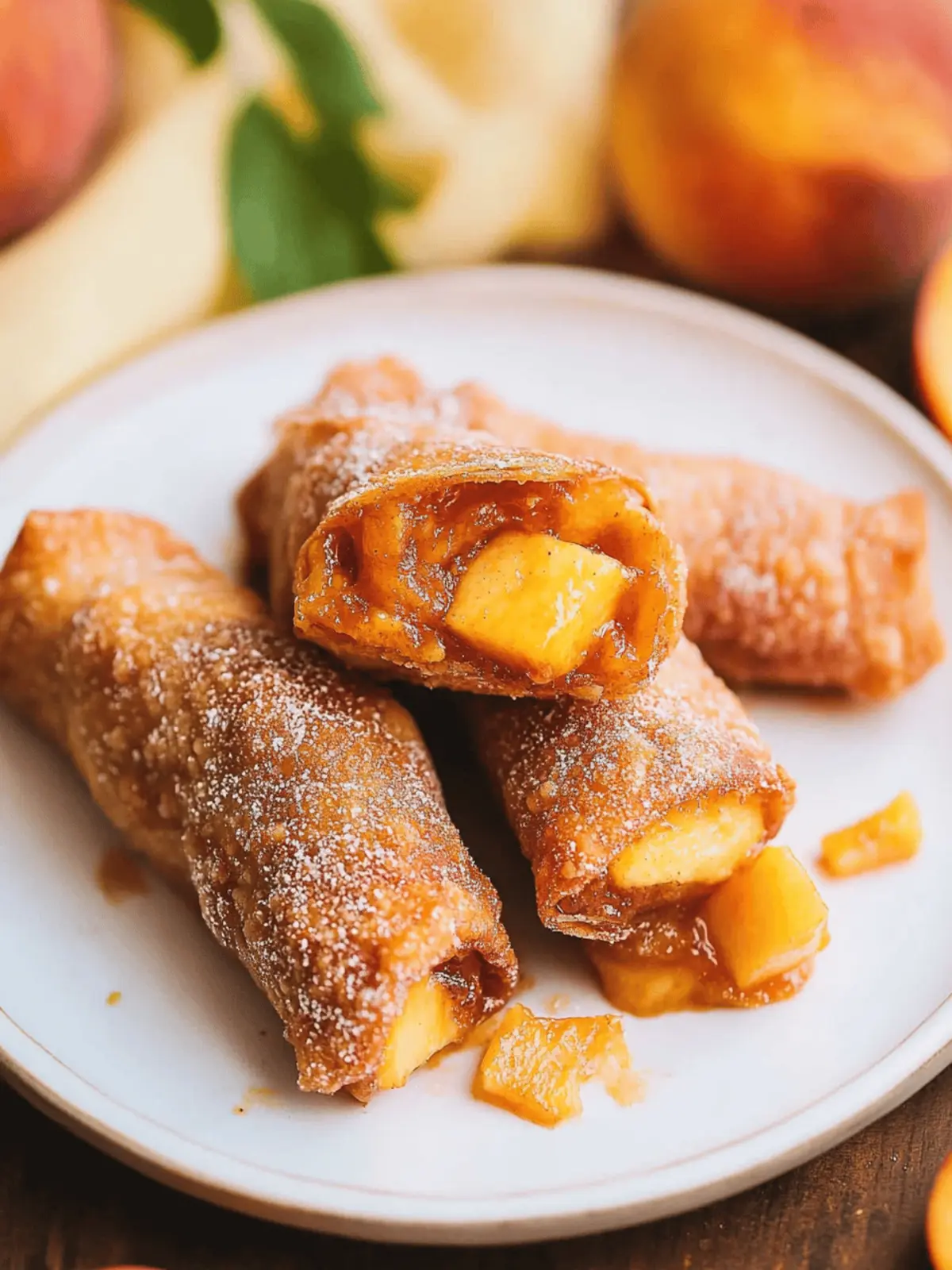 Peach Cobbler Egg Rolls