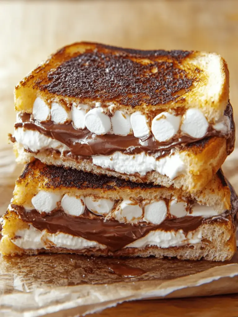 Grilled Nutella Marshmallow Sandwich