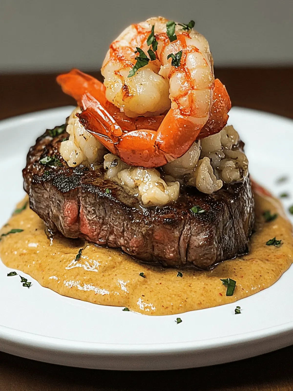 Steak with Shrimp and Lobster Sauce: A Decadent Delight 3 Steak with Shrimp and Lobster Sauce