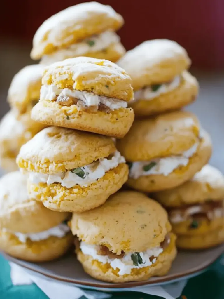 Jalapeno Cornbread Whoopie Pies with Bacon Goat Cheese