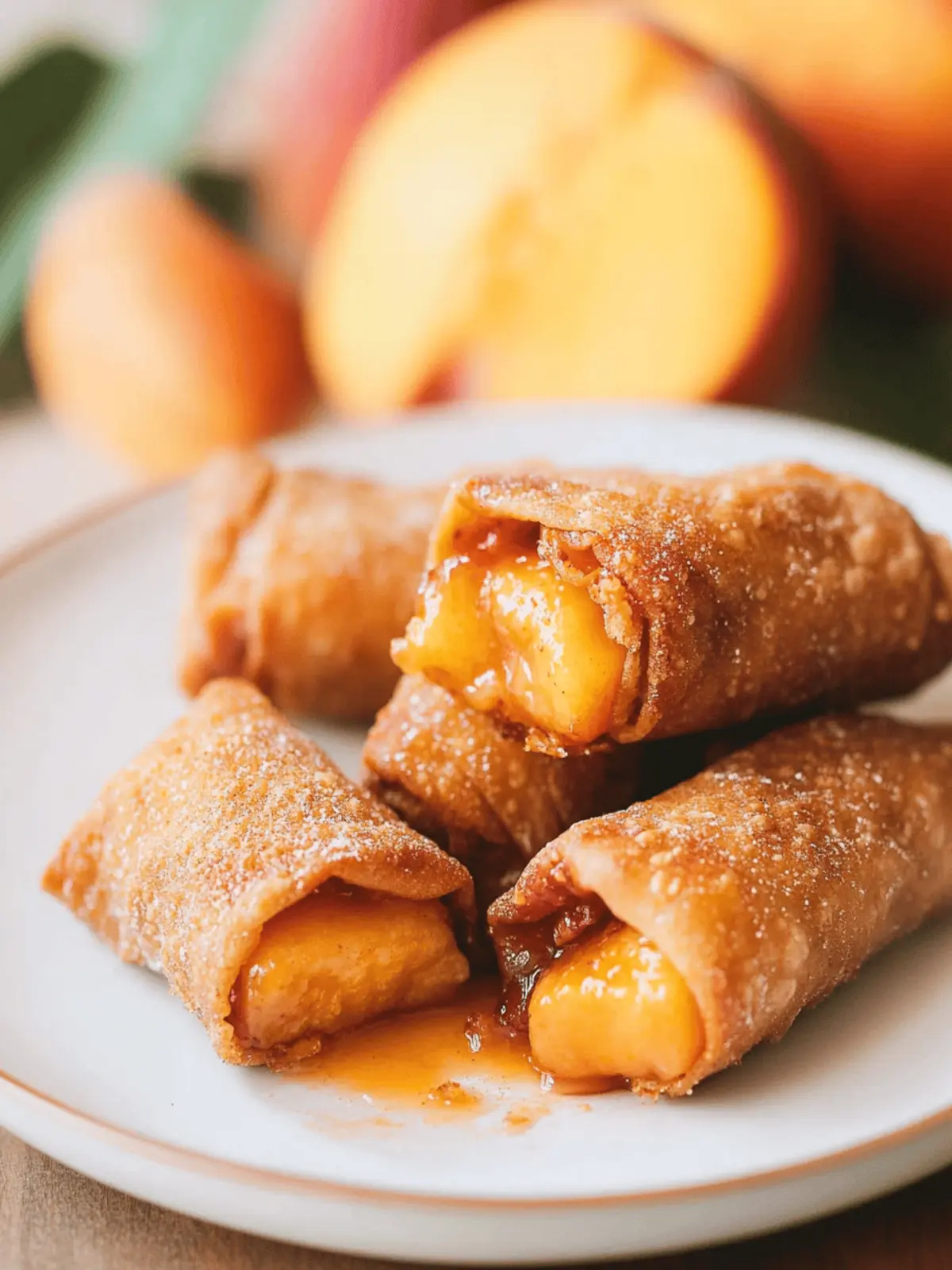 Peach Cobbler Egg Rolls